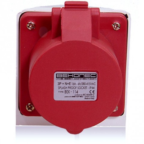 Splash Proof Wall Mounted Float Socket BEK-114 IP44 | Industrial Plugs ...