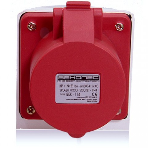 Splash Proof Wall Mounted Float Socket BEK-114 IP44 | Industrial Plugs ...